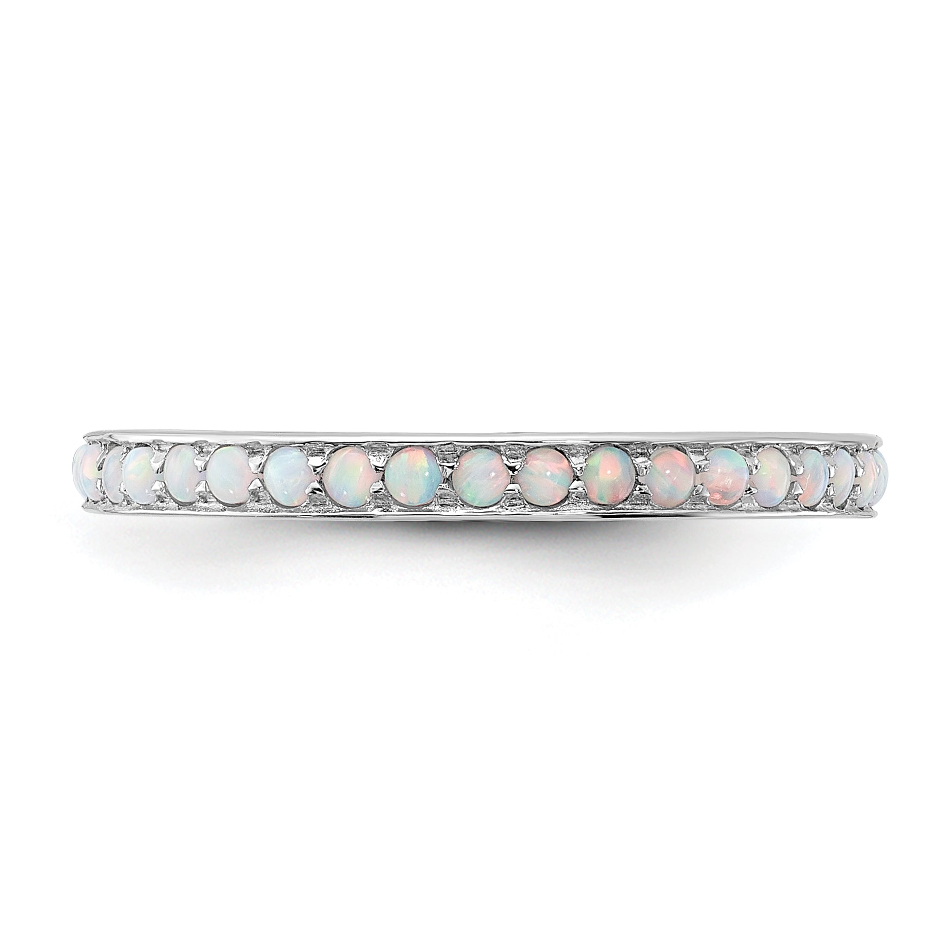 Sterling Silver Stackable Expressions Created Opal Ring - Sophia Jewelers