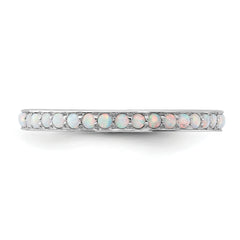 Sterling Silver Stackable Expressions Created Opal Ring - Sophia Jewelers