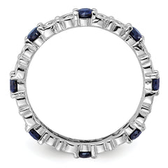 Sterling Silver Stackable Expressions Created Sapphire Ring - Sophia Jewelers