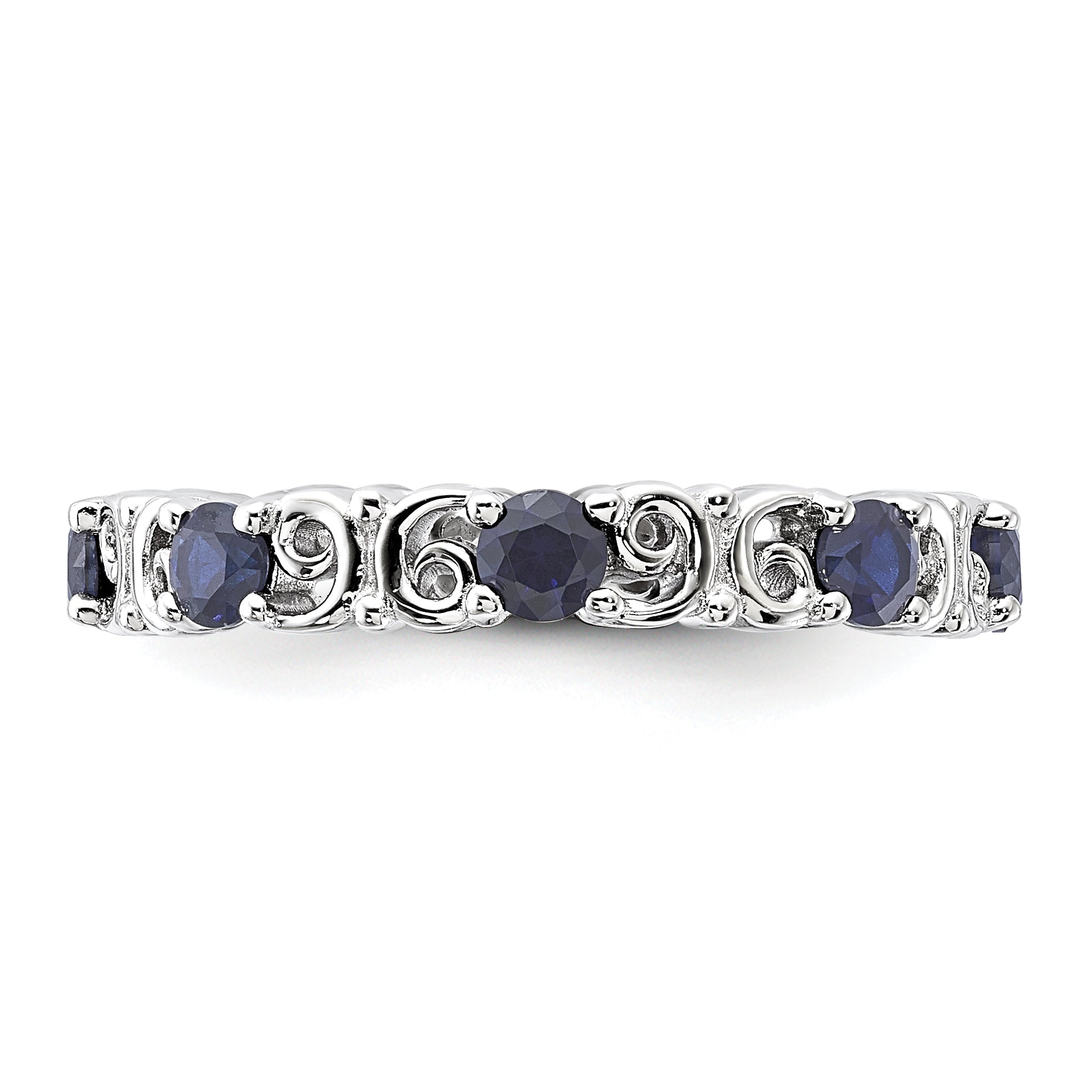 Sterling Silver Stackable Expressions Created Sapphire Ring - Sophia Jewelers