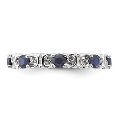 Sterling Silver Stackable Expressions Created Sapphire Ring - Sophia Jewelers