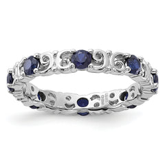 Sterling Silver Stackable Expressions Created Sapphire Ring - Sophia Jewelers