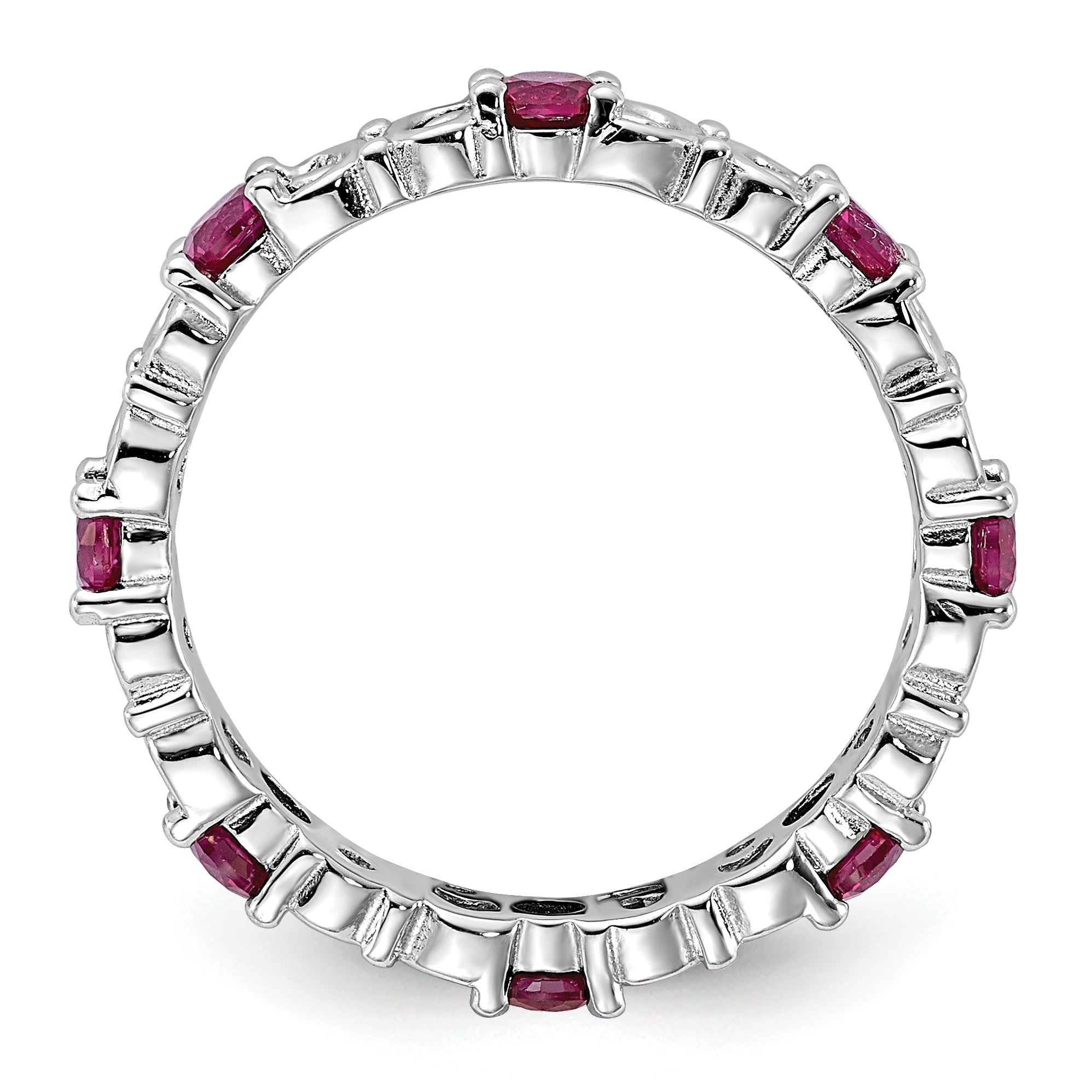 Sterling Silver Stackable Expressions Created Ruby Ring - Sophia Jewelers