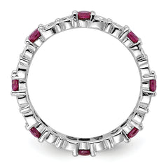 Sterling Silver Stackable Expressions Created Ruby Ring - Sophia Jewelers