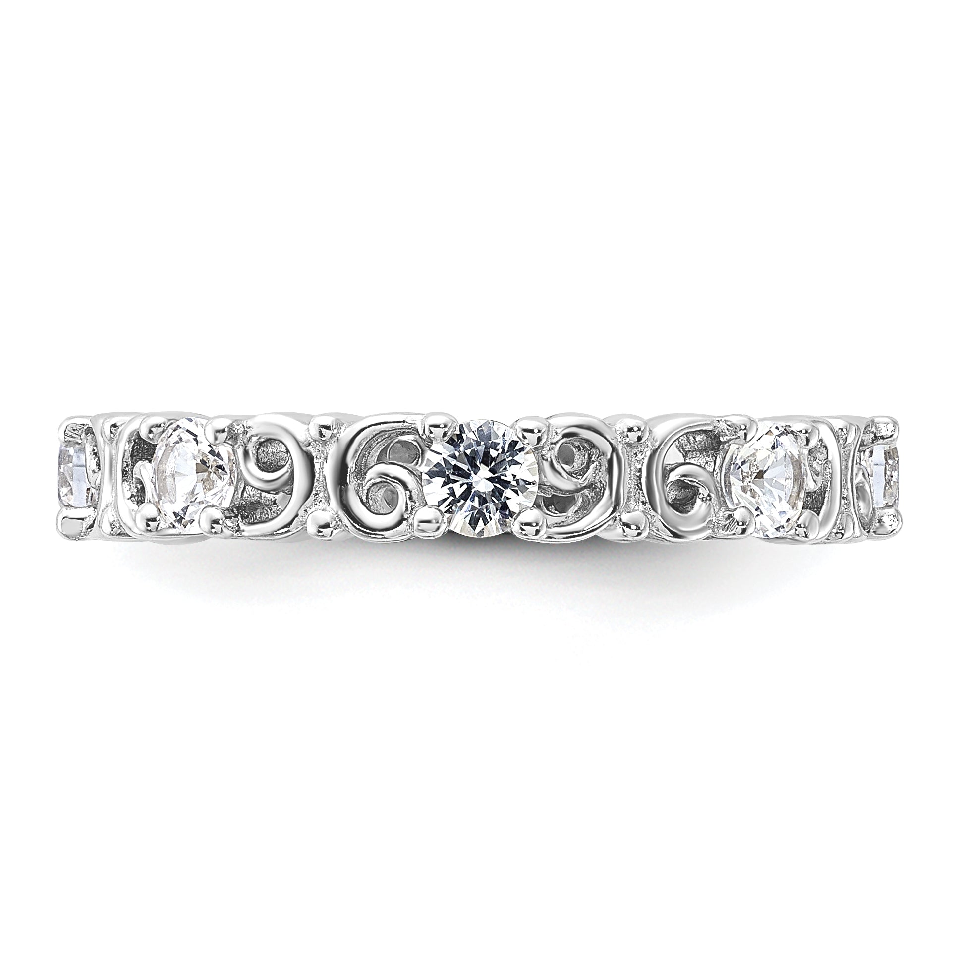 Sterling Silver Stackable Expressions Created White Sapphire Ring - Sophia Jewelers