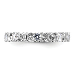 Sterling Silver Stackable Expressions Created White Sapphire Ring - Sophia Jewelers