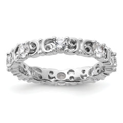 Sterling Silver Stackable Expressions Created White Sapphire Ring - Sophia Jewelers