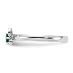 Sterling Silver Stackable Expressions Created Emerald Ring - Sophia Jewelers