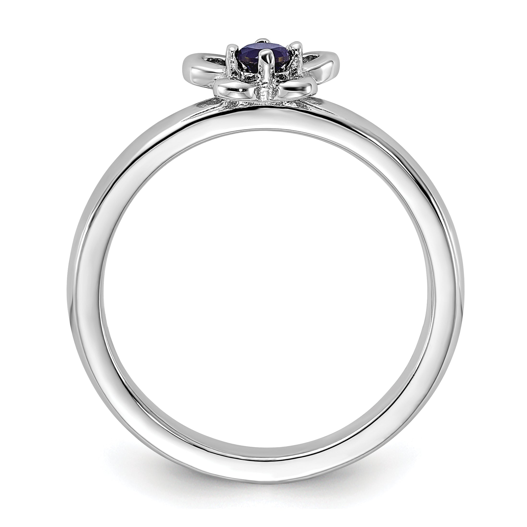 Sterling Silver Stackable Expressions Created Sapphire Ring - Sophia Jewelers