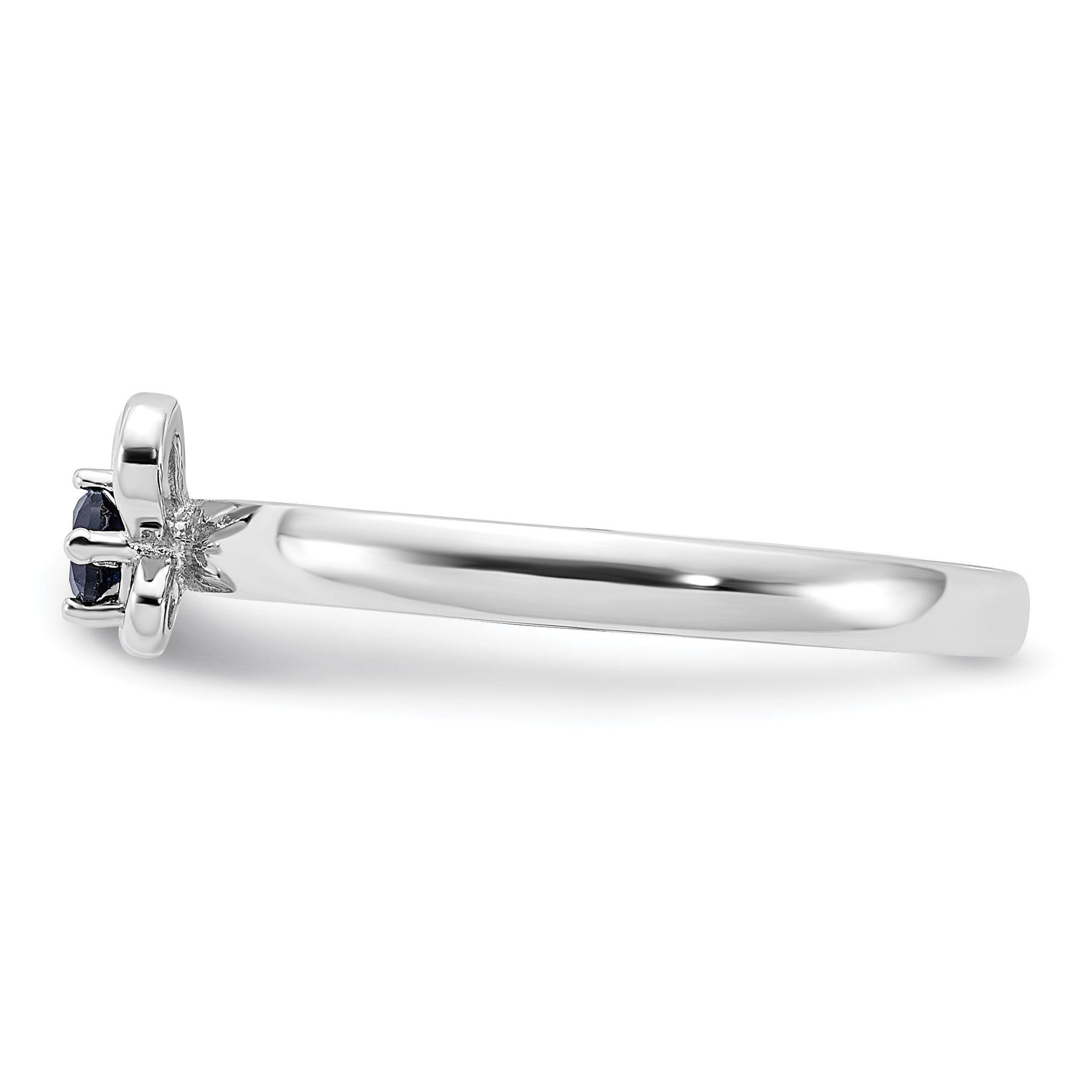 Sterling Silver Stackable Expressions Created Sapphire Ring - Sophia Jewelers