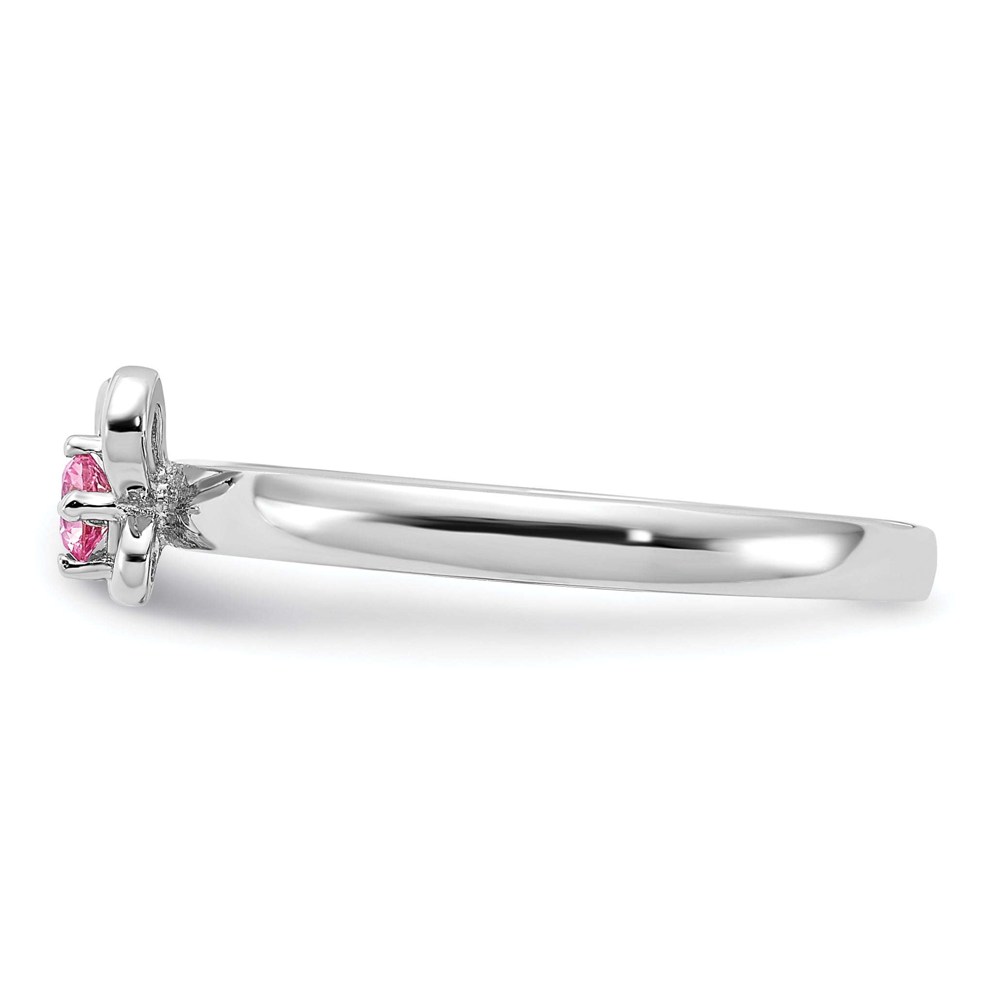 Sterling Silver Stackable Expressions Created Pink Sapphire Ring - Sophia Jewelers