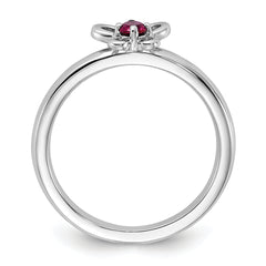 Sterling Silver Stackable Expressions Created Ruby Ring - Sophia Jewelers