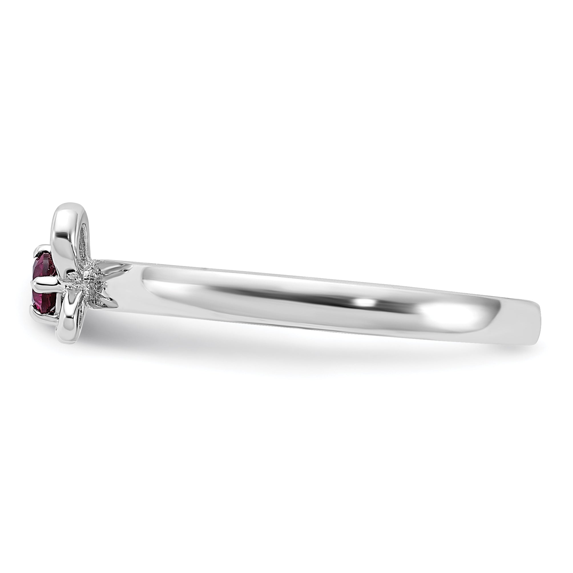 Sterling Silver Stackable Expressions Created Ruby Ring - Sophia Jewelers