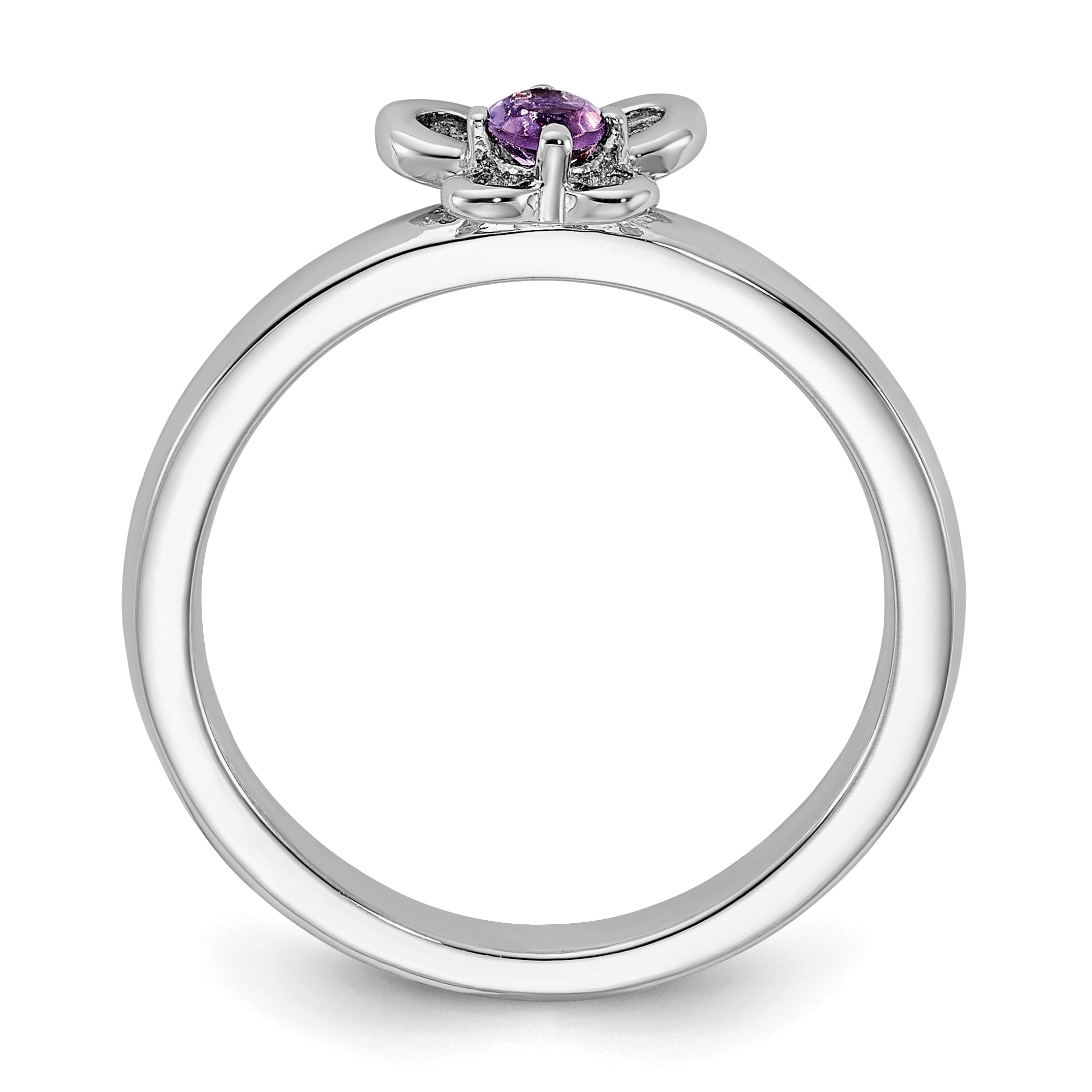 Sterling Silver Stackable Expressions Amethyst Ring - Sophia Jewelers