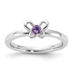 Sterling Silver Stackable Expressions Amethyst Ring - Sophia Jewelers