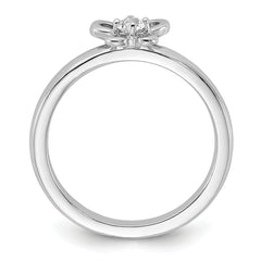 Sterling Silver Stackable Expressions Created White Sapphire Ring - Sophia Jewelers