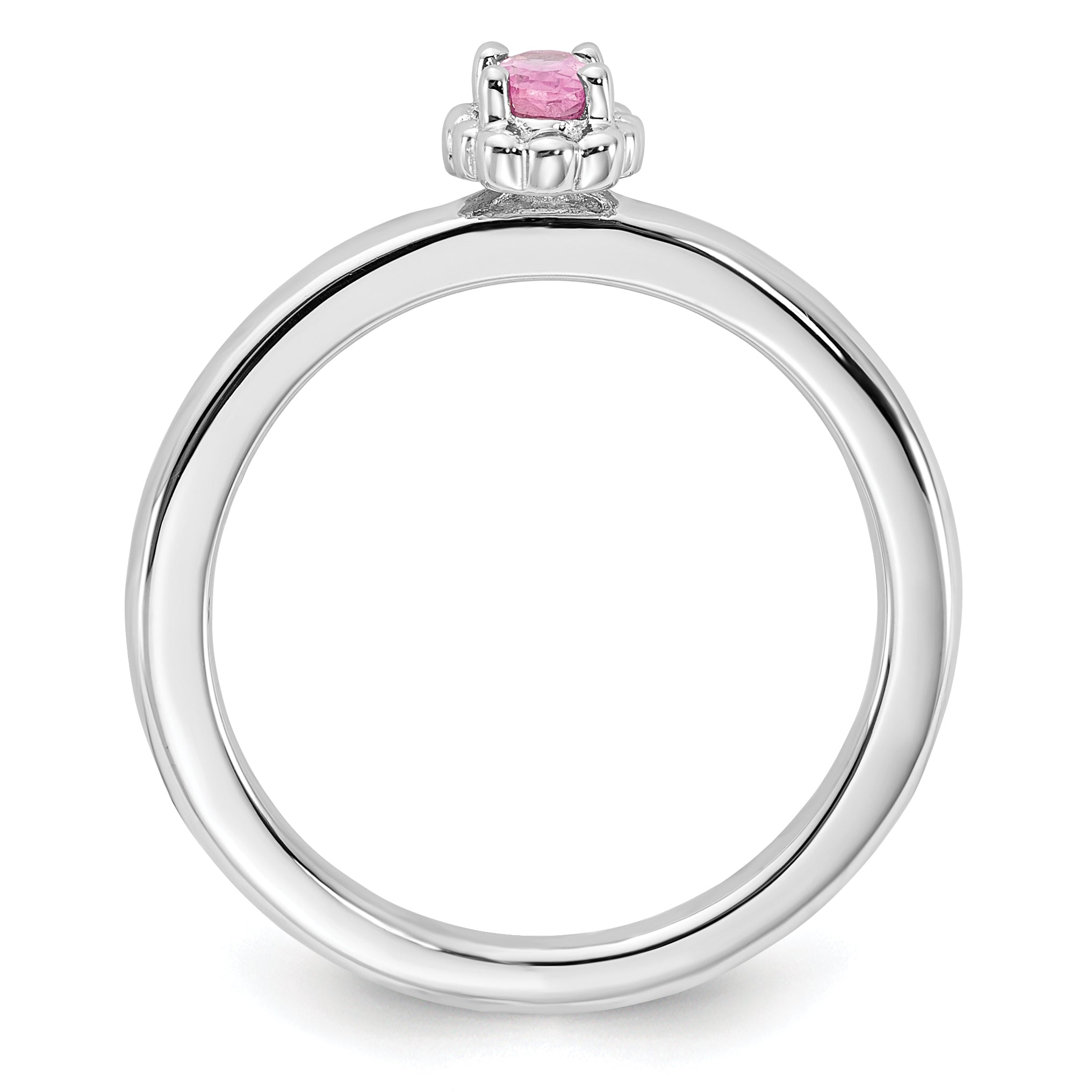 Sterling Silver Stackable Expressions Created Pink Sapphire Ring - Sophia Jewelers