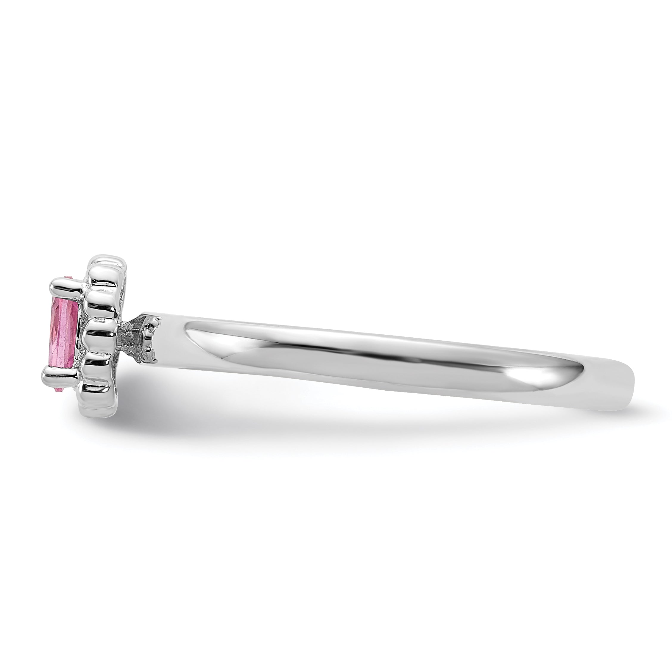 Sterling Silver Stackable Expressions Created Pink Sapphire Ring - Sophia Jewelers