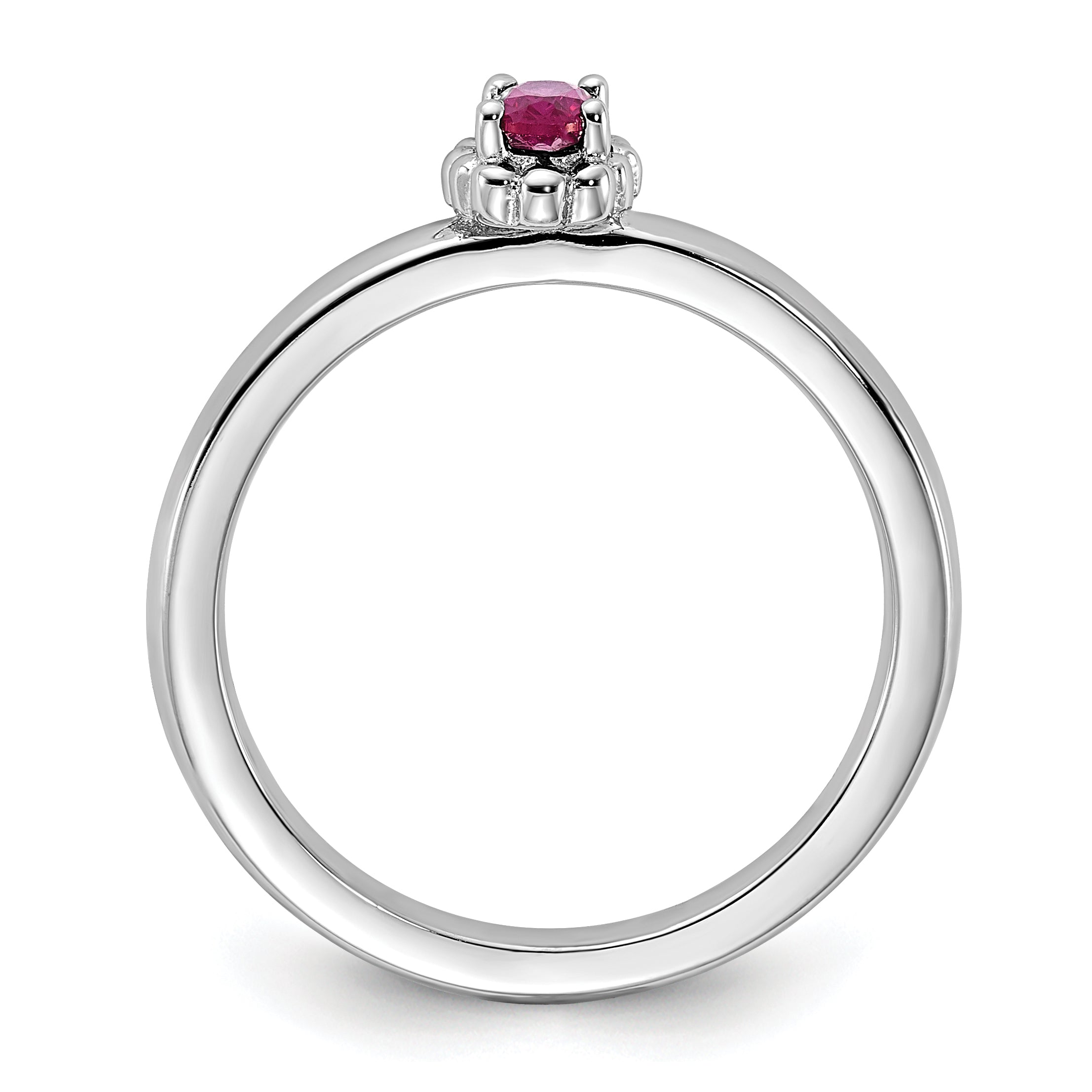 Sterling Silver Stackable Expressions Created Ruby Ring - Sophia Jewelers