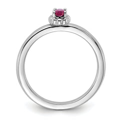 Sterling Silver Stackable Expressions Created Ruby Ring - Sophia Jewelers