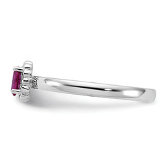 Sterling Silver Stackable Expressions Created Ruby Ring - Sophia Jewelers