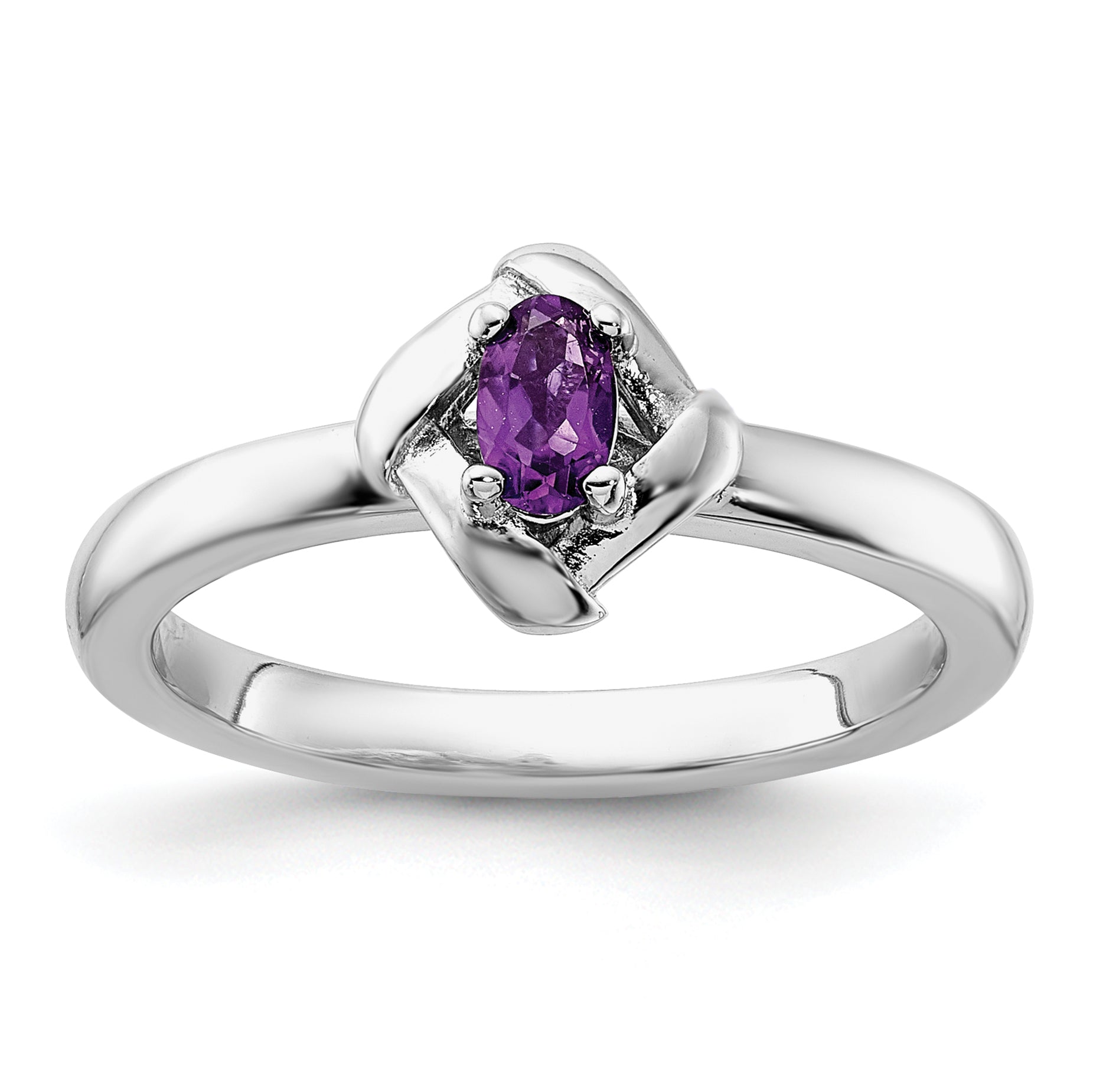 Sterling Silver Stackable Expressions Amethyst Ring - Sophia Jewelers