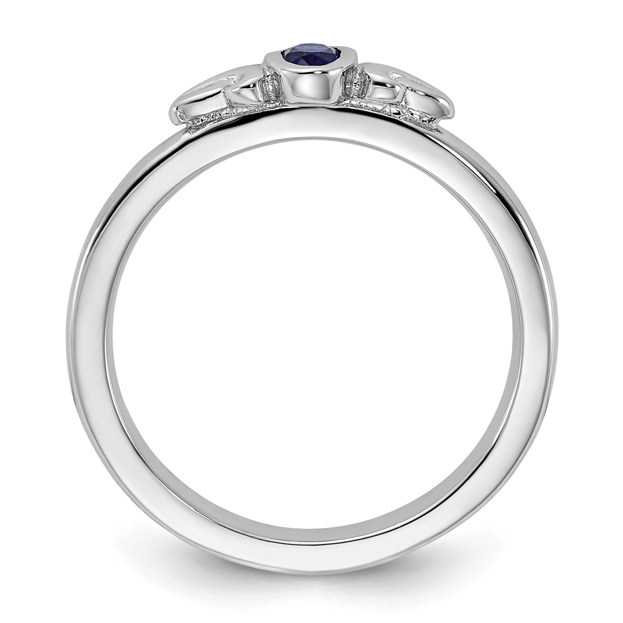 Sterling Silver Stackable Expressions Created Sapphire Ring - Sophia Jewelers