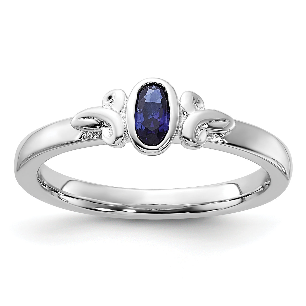 Sterling Silver Stackable Expressions Created Sapphire Ring - Sophia Jewelers