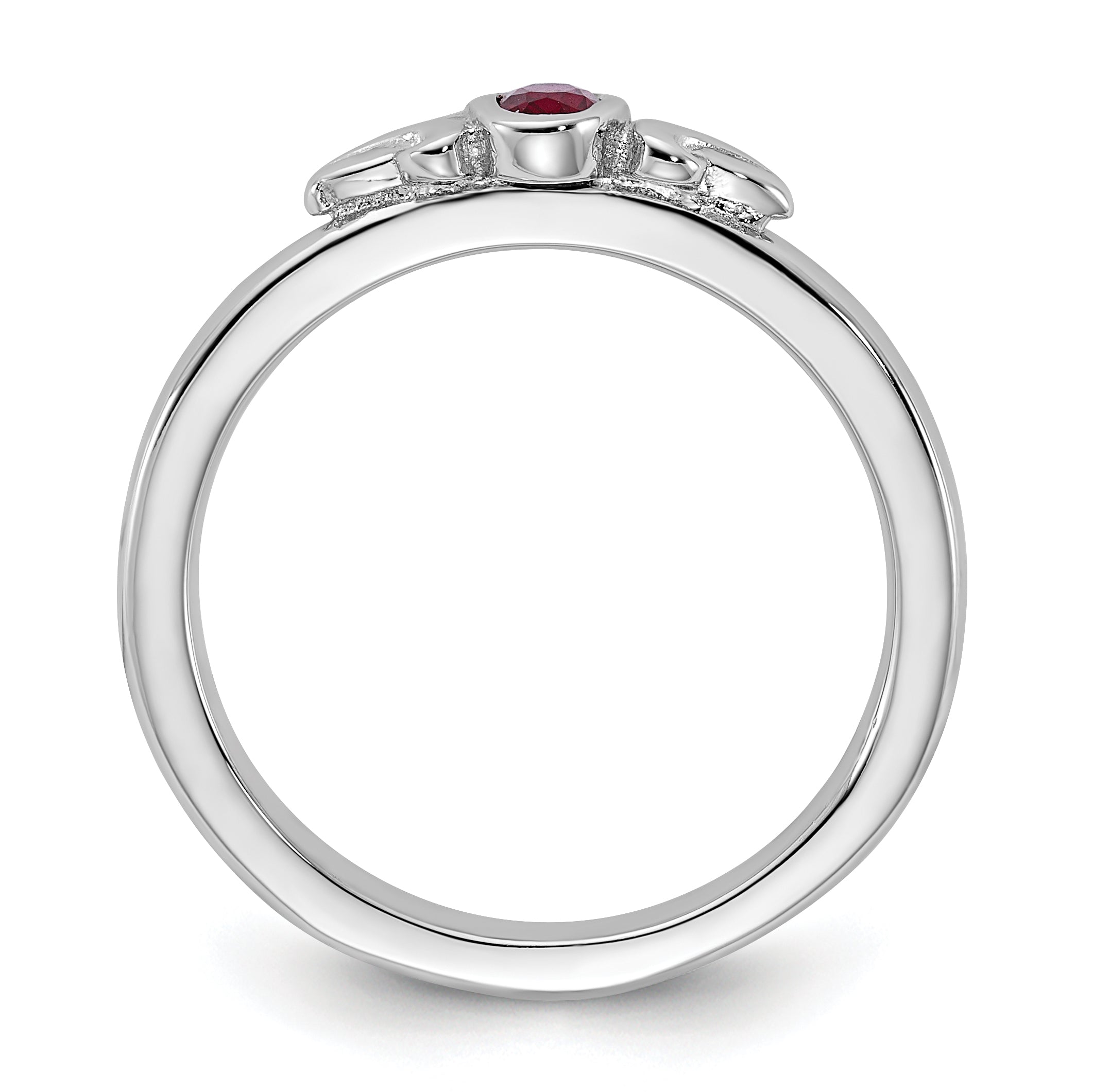 Sterling Silver Stackable Expressions Created Ruby Ring - Sophia Jewelers