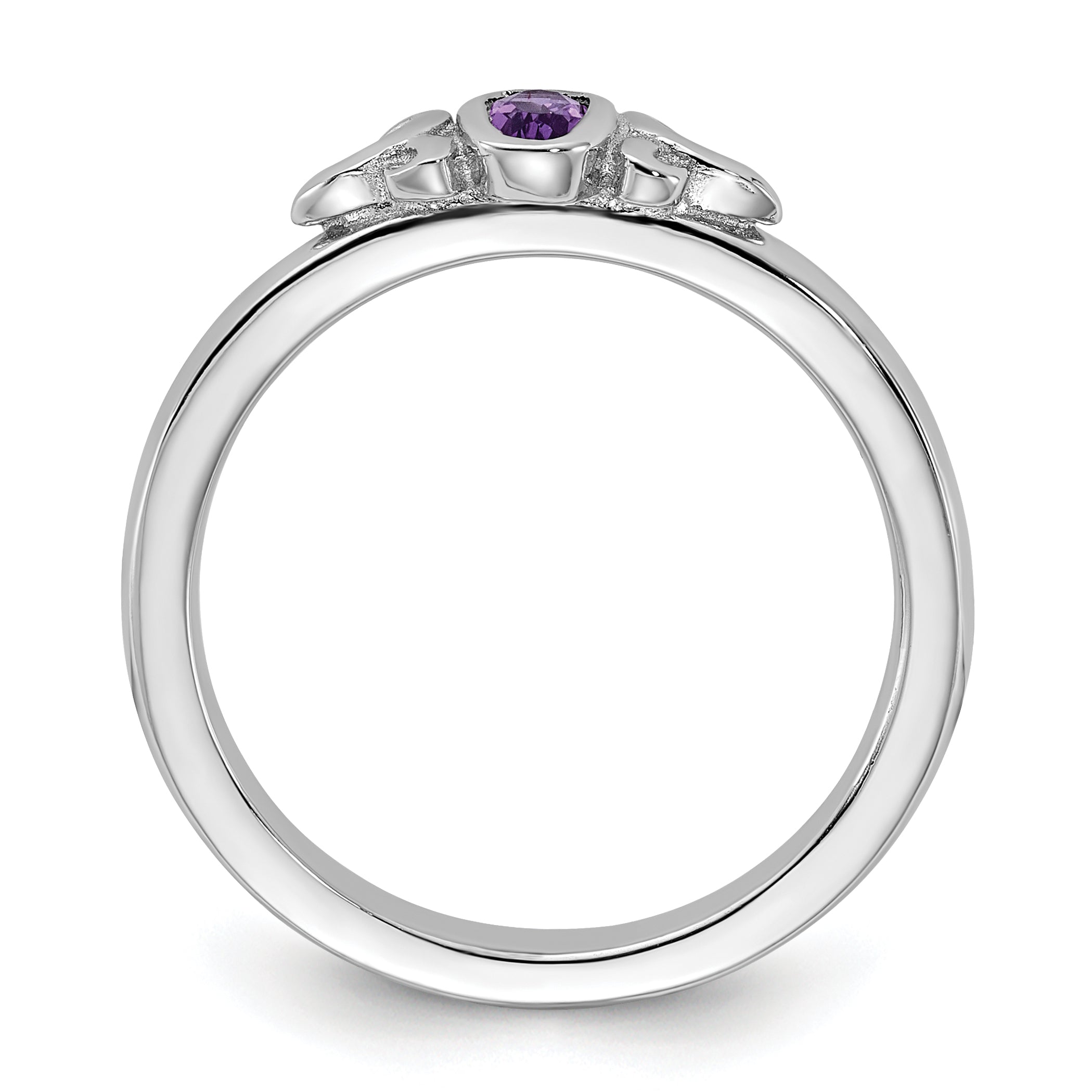 Sterling Silver Stackable Expressions Amethyst Ring - Sophia Jewelers