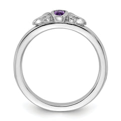 Sterling Silver Stackable Expressions Amethyst Ring - Sophia Jewelers