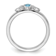 Sterling Silver Stackable Expressions Blue Topaz Ring - Sophia Jewelers