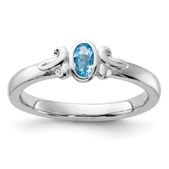 Sterling Silver Stackable Expressions Blue Topaz Ring - Sophia Jewelers