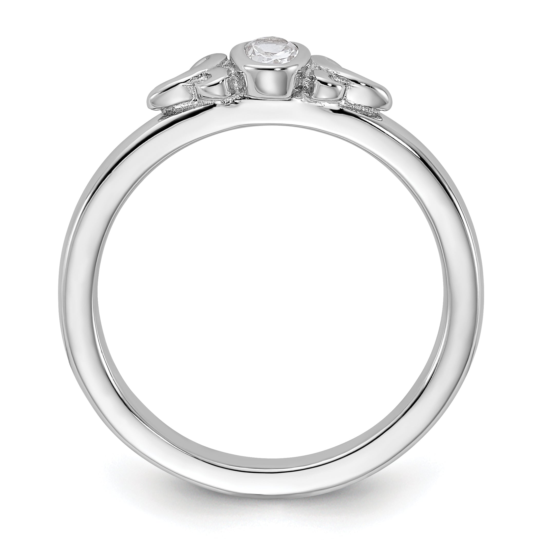 Sterling Silver Stackable Expressions Created White Sapphire Ring - Sophia Jewelers