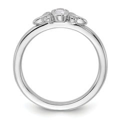 Sterling Silver Stackable Expressions Created White Sapphire Ring - Sophia Jewelers