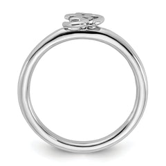 Sterling Silver Stackable Expressions Rhodium Ohm Ring - Sophia Jewelers