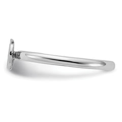 Sterling Silver Stackable Expressions Rhodium Ohm Ring - Sophia Jewelers