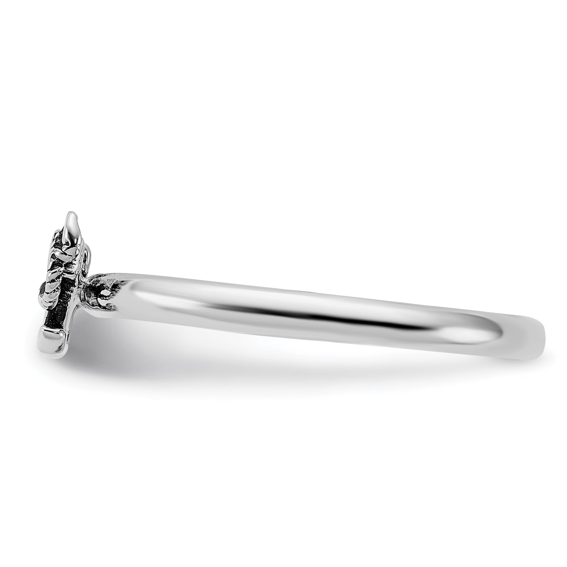 Sterling Silver Stackable Expressions Antiqued Anchor Ring - Sophia Jewelers