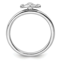 Sterling Silver Stackable Expressions Rhodium Claddagh Ring - Sophia Jewelers