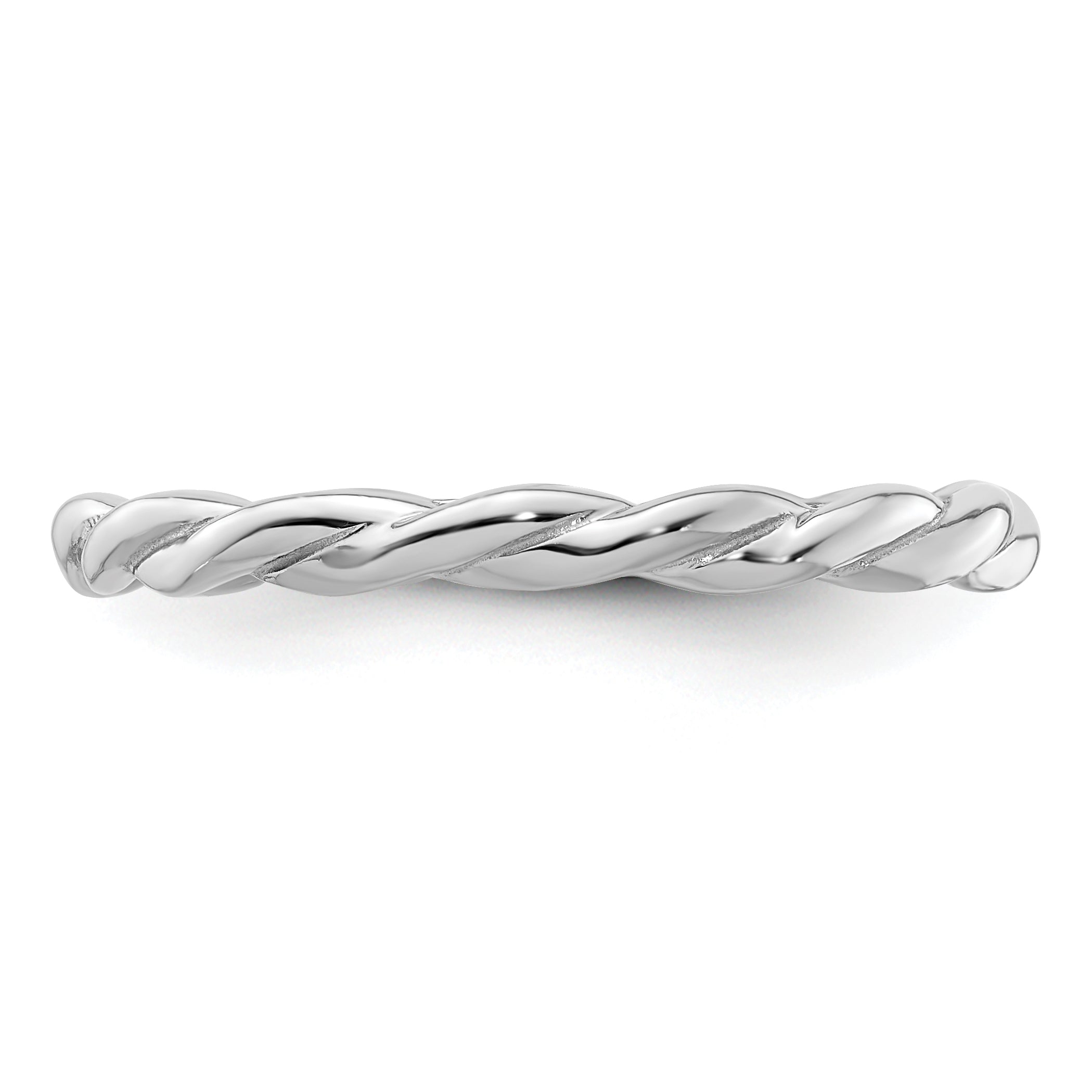 Sterling Silver Stackable Expressions Rhodium Twist Ring - Sophia Jewelers