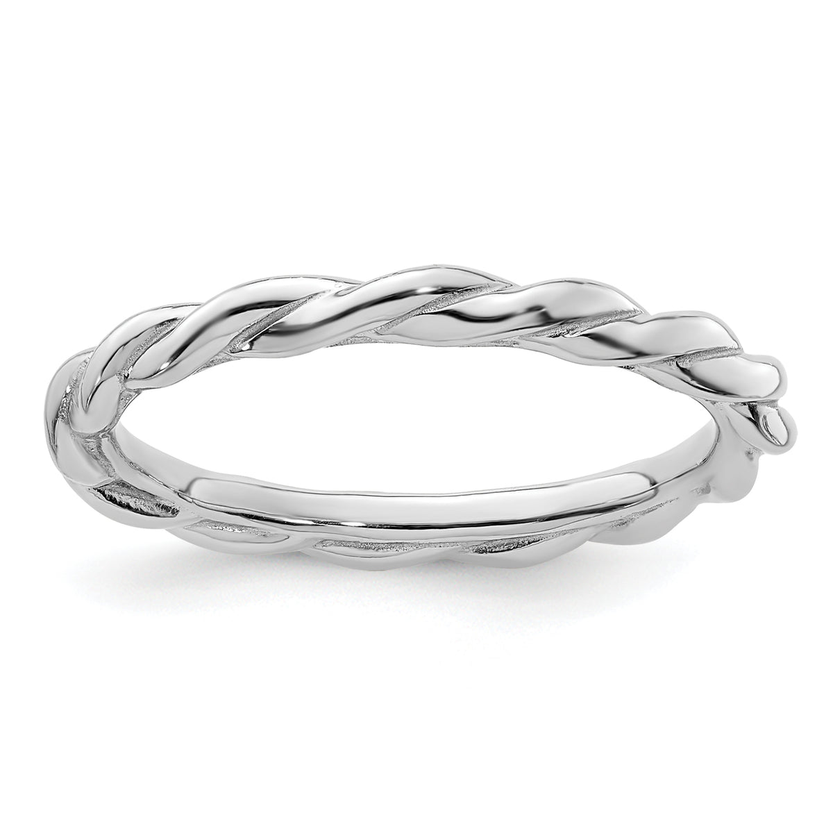 Sterling Silver Stackable Expressions Rhodium Twist Ring - Sophia Jewelers