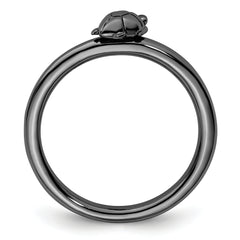 Sterling Silver Stackable Expressions Black-plated Turtle Ring - Sophia Jewelers