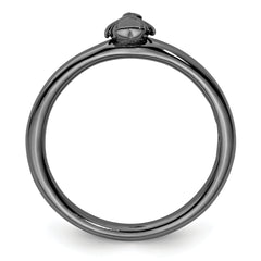 Sterling Silver Stackable Expressions Black-plated Penguin Ring - Sophia Jewelers