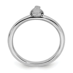 Sterling Silver Stackable Expressions Rhodium Penguin Ring - Sophia Jewelers