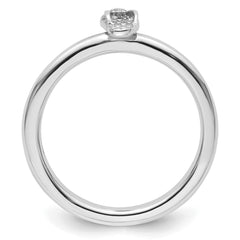 Sterling Silver Stackable Expressions Rhodium Flip Flop Ring - Sophia Jewelers