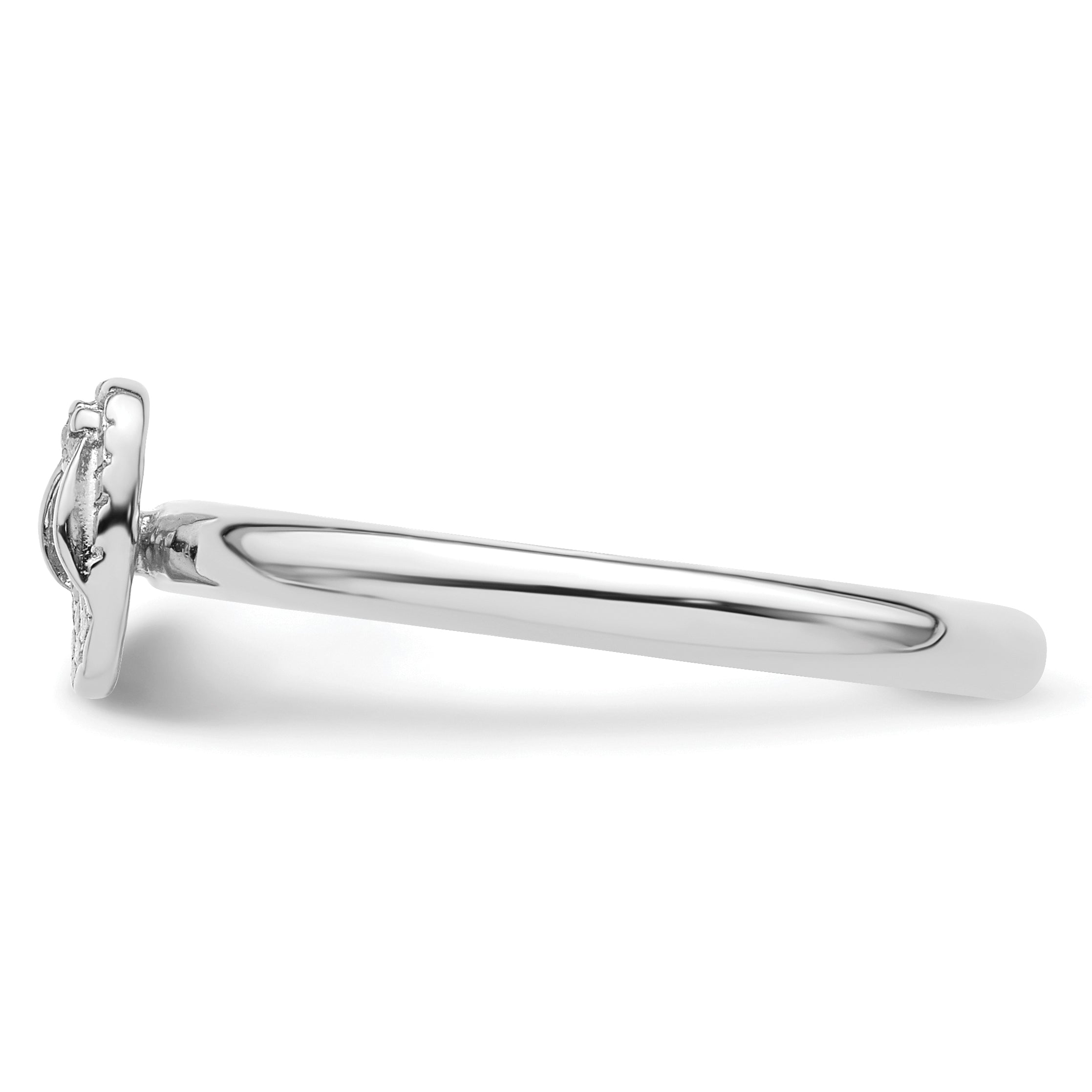 Sterling Silver Stackable Expressions Rhodium Flip Flop Ring - Sophia Jewelers