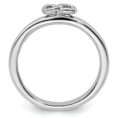 Sterling Silver Stackable Expressions Rhodium Infinity Symbol Ring - Sophia Jewelers