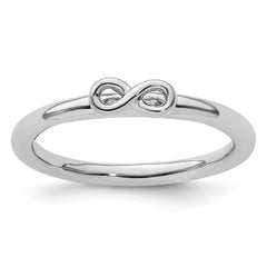 Sterling Silver Stackable Expressions Rhodium Infinity Symbol Ring - Sophia Jewelers