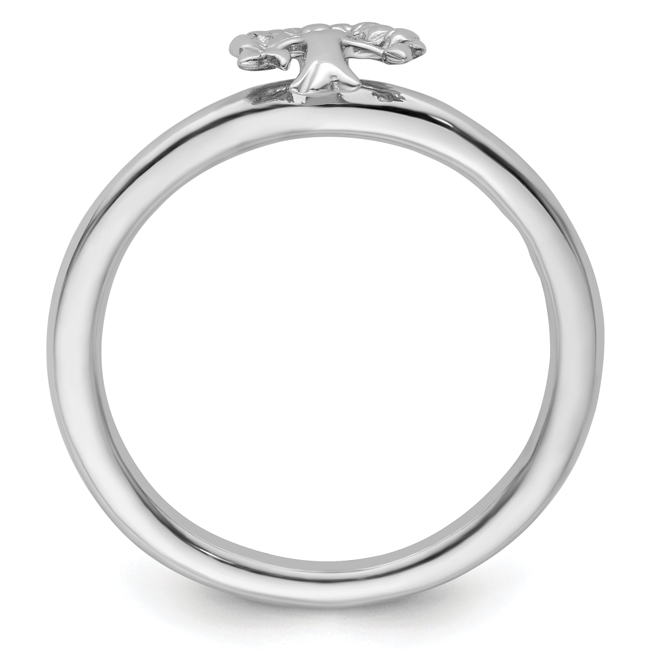 Sterling Silver Stackable Expressions Rhodium Tree Ring - Sophia Jewelers