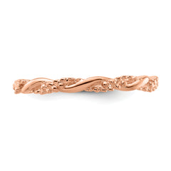 Sterling Silver Stackable Expressions Pink-plated Twist Ring - Sophia Jewelers